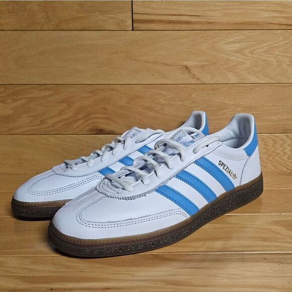 Adidas Originals Handball Spezial White Blue Gum Sole Mens Shoe Trainer IE3607 - Picture 6 of 12